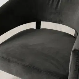 Salma Charcoal Velvet Occasional Chair - Black Nickel Legs