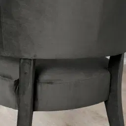 Salma Charcoal Velvet Occasional Chair - Black Nickel Legs