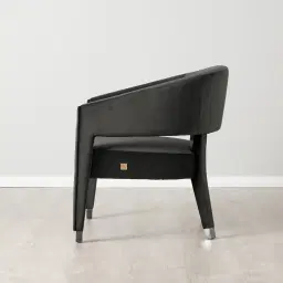 Salma Charcoal Velvet Occasional Chair - Black Nickel Legs