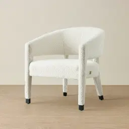 Salma Cream Boucle Occasional Chair - Black Legs