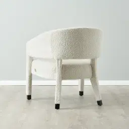 Salma Cream Boucle Occasional Chair - Black Legs
