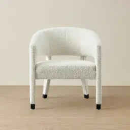 Salma Cream Boucle Occasional Chair - Black Legs