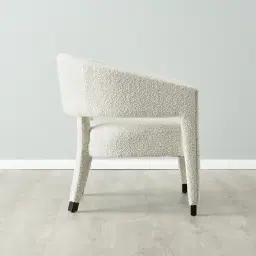 Salma Cream Boucle Occasional Chair - Black Legs