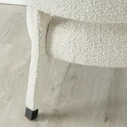 Salma Cream Boucle Occasional Chair - Black Legs