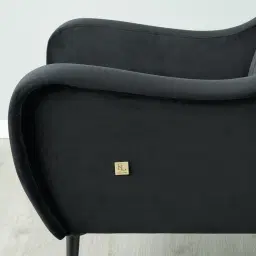 Roosevelt Black Velvet Occasional Chair