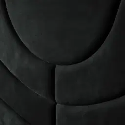 Gertrude Charcoal Velvet King Bed - Brushed Black Nickel Stainless Steel Frame