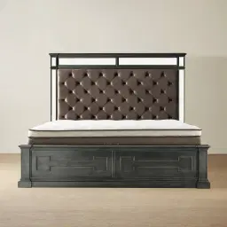 Solitude Brushed Black Queen Bed
