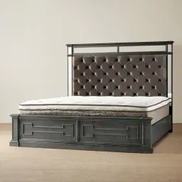 Solitude Brushed Black Queen Bed