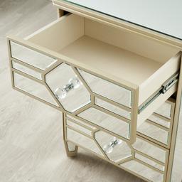 Madeleine Mirror Bedside Table - Champagne Gold Frame