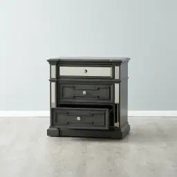 Solitude Brushed Black Bedside Table