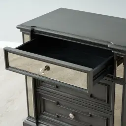 Solitude Brushed Black Bedside Table