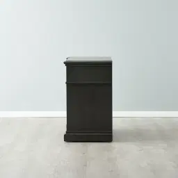 Solitude Brushed Black Bedside Table