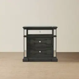 Solitude Brushed Black Bedside Table