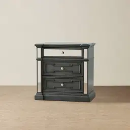 Solitude Brushed Black Bedside Table