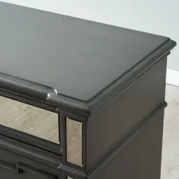 Solitude Brushed Black Bedside Table