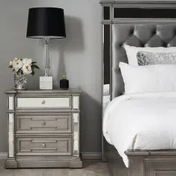 Solitude Brushed Black Bedside Table