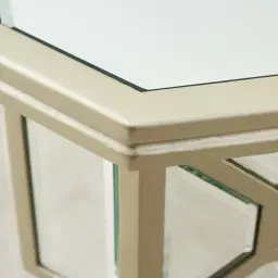 Madeleine Mirror Side Table - Champagne Gold Frame 