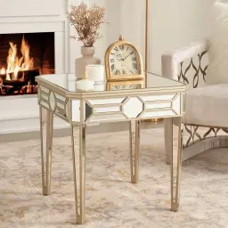 Madeleine Mirror Side Table - Champagne Gold Frame 