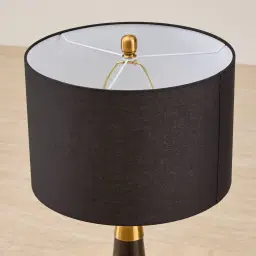 Nadia Black Marble Table Lamp - Black Fabric Lamp Shade