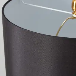 Nadia Black Marble Table Lamp - Black Fabric Lamp Shade