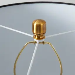 Nadia Black Marble Table Lamp - Black Fabric Lamp Shade