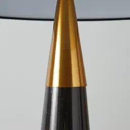 Nadia Black Marble Table Lamp - Black Fabric Lamp Shade