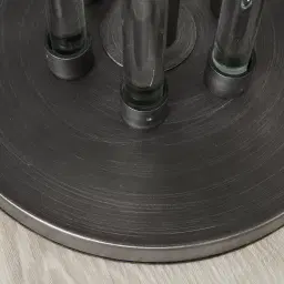 Cassy Brushed Graphite Floor Lamp - Black Fabric Lamp Shade