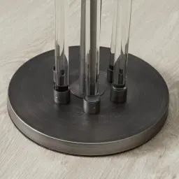 Cassy Brushed Graphite Floor Lamp - Black Fabric Lamp Shade