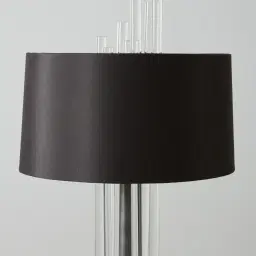 Cassy Brushed Graphite Table Lamp - Black Fabric Lamp Shade