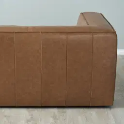 Anver Vintage Tan Leather 4-Seater Sofa