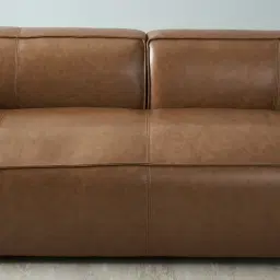 Anver Vintage Tan Leather 4-Seater Sofa