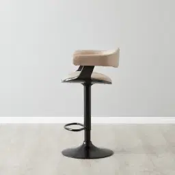 Ryker Sand Beige Vegan Leather Bar Stool