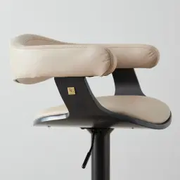 Ryker Sand Beige Vegan Leather Bar Stool