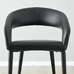 Moulin Black Vegan Leather Dining Chair - Brushed Gold Legs