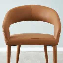 Moulin Walnut Vegan Leather Dining Chair - Brushed Gold Legs