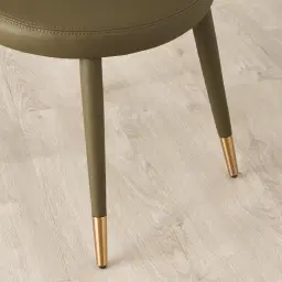Moulin Sage Green Vegan Leather Dining Chair - Brushed Gold Legs