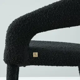 Moulin Black Boucle Dining Chair - Brushed Gold Legs