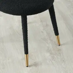 Moulin Black Boucle Dining Chair - Brushed Gold Legs