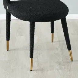 Moulin Black Boucle Dining Chair - Brushed Gold Legs