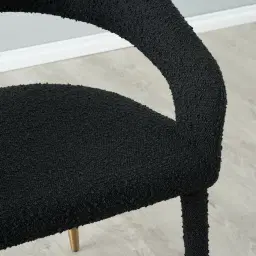 Moulin Black Boucle Dining Chair - Brushed Gold Legs