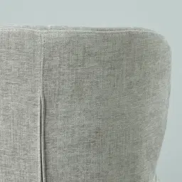 Hailey Vintage Grey Chenille Fabric Dining Chair - Black Legs