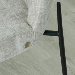 Hailey Vintage Grey Chenille Fabric Dining Chair - Black Legs