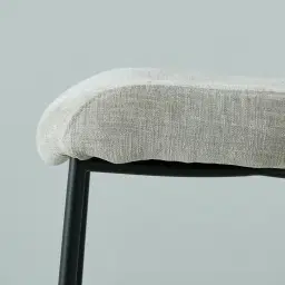 Hailey Vintage Grey Chenille Fabric Dining Chair - Black Legs