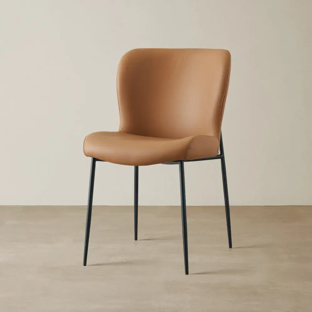 Hailey Black Vegan Leather Dining Chair - Black Legs | Koala Living