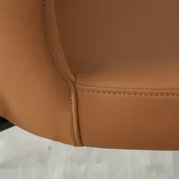 Hailey Walnut Vegan Leather Dining Chair - Black Legs