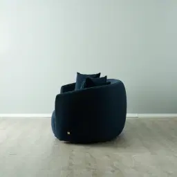 Everett Midnight Navy Velvet 3 Seater Sofa