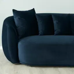 Everett Midnight Navy Velvet 3 Seater Sofa