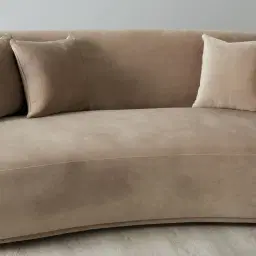 Everett Beige Velvet 3 Seater Sofa