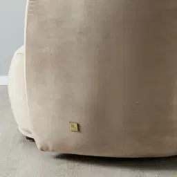 Everett Beige Velvet 3 Seater Sofa