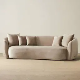 Everett Beige Velvet 3 Seater Sofa